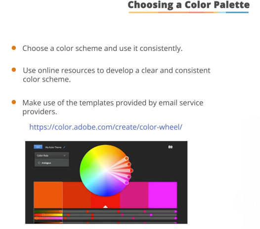 Color increases brand recognition by 80% and triggers emotional associations. Choose a consistent color scheme that aligns with your brand and use it throughout your email.