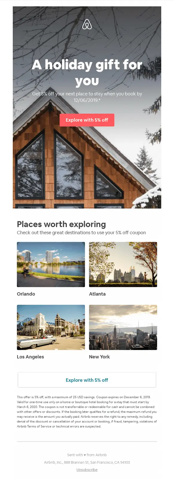 Airbnb holiday rentals offering exclusive seasonal discounts and warm getaway experiences.