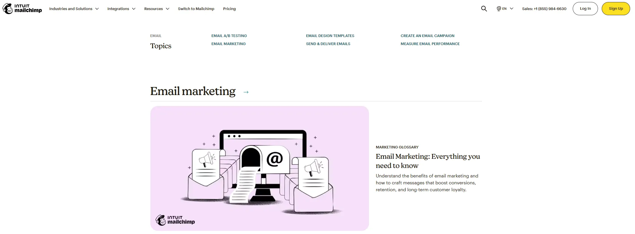 Email marketing glossary guide from Mailchimp covering A/B testing, email design templates, campaign creation, delivery, and performance measurement &ndash; boost conversions, customer retention, and long-term loyalty with expert email marketing tips.